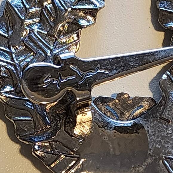 Vintage Sylvia Dahl Butterfly Silver Wreath Scarf Clip made for Neiman Marcus - Picture 3 of 6